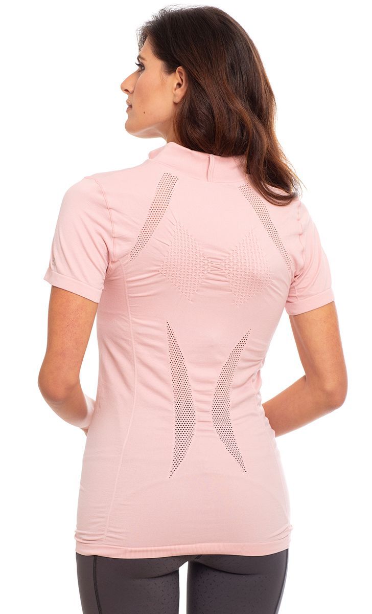 Back View of Pink Blush Goode Rider Women's Go Get It Short Sleeve Shirt
