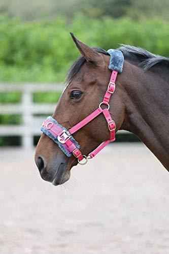 Shires Fleece Lined Lunge Cavesson English Bridle Accessories Shires Equestrian Pink Cob 