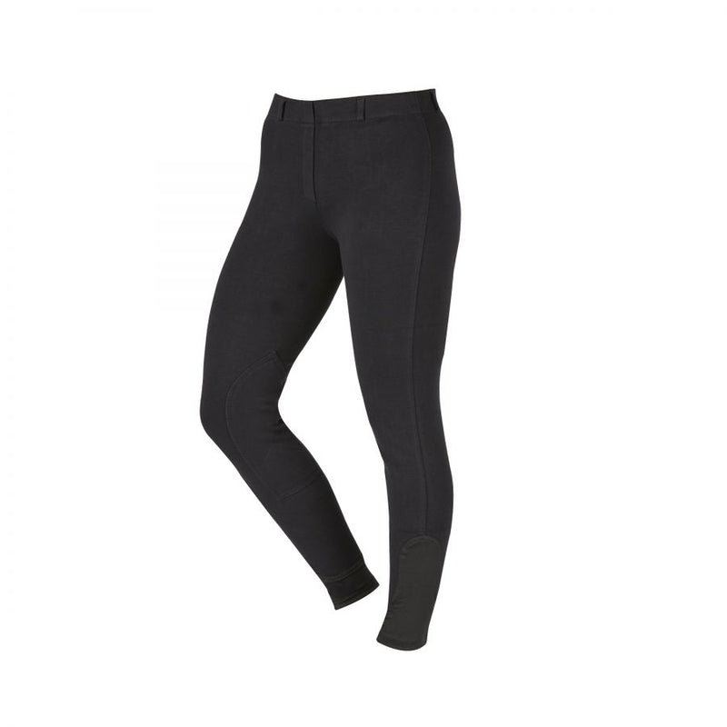 Saxon Women's Knee Patch Pull On Schooling Breeches Knee Patch Breeches Saxon Black 28" 