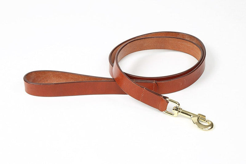 Shires Digby & Fox Flat Leather Dog Leashes Dog Collars & Leashes Shires L Tan 