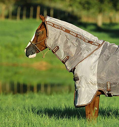 Rambo Protector Neck Cover Horse Hoods & Neck Covers Horseware Ireland Oatmeal/Navy, White & Beige X Large 