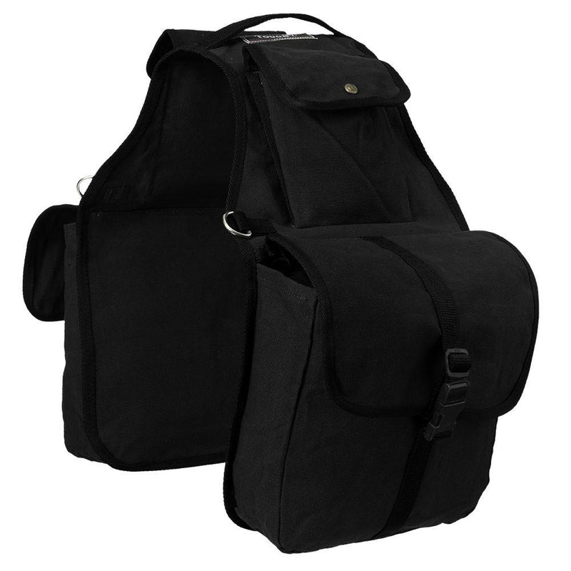 Black Tough 1 Canvas Saddle Bag for Horses JT International