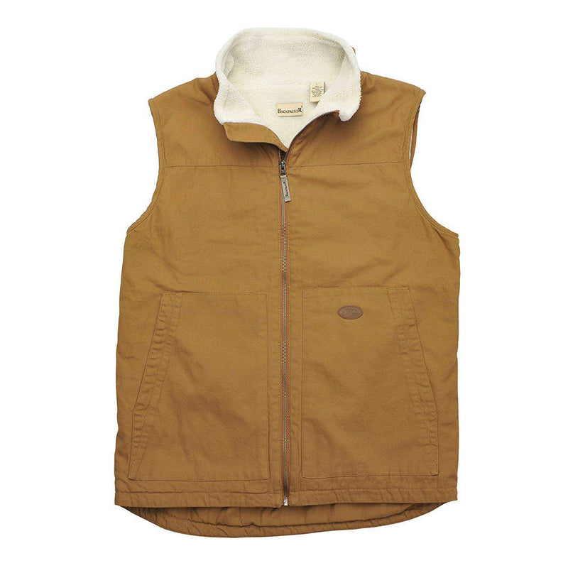 Backpacker Men's Sherpa Lined Canvas Vest Vests Backpacker XXL Brown 