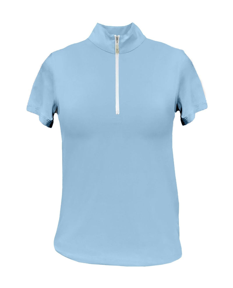 Tailored Sportsman Women's Icefil Zip Top Short Sleeve Shirt Technical Shirts Tailored Sportsman Medium Surfer Blue/White 