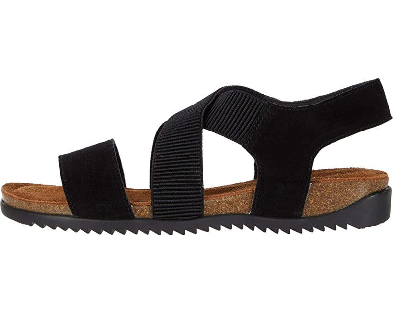 Side view of Black David Tate Women's Clear Sandals One Stop Equine Shop 7 Wide