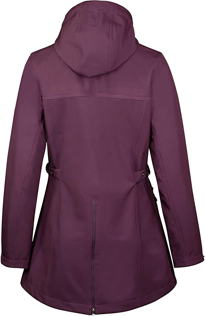 Prune Purple Horze Freya Women's Long Soft-shell Jacket Back Zoom Image