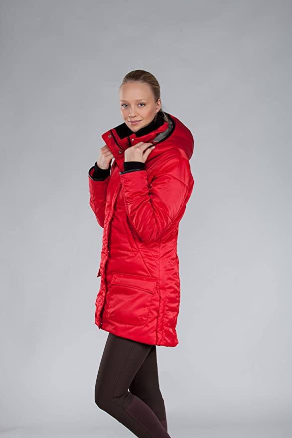 Horze Celisia Ladies Long Coat Jackets Horze Rococco Red XL 