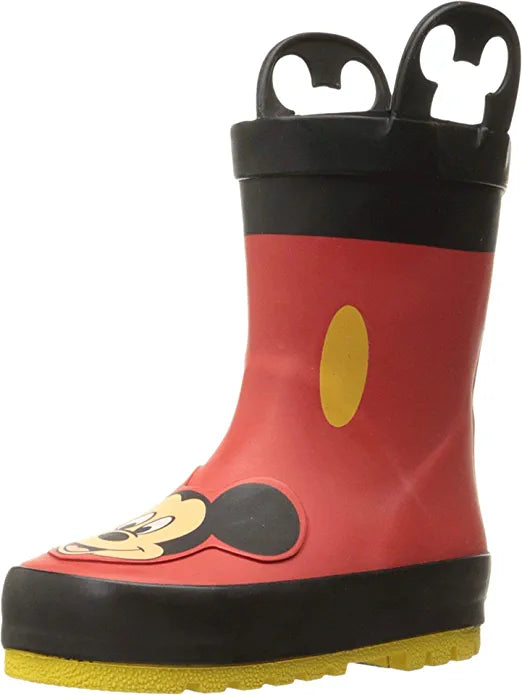 Western Chief Kids Waterproof Printed Rain Boot with Easy Pull On Handles 12 & 13 Children's Boots Western Chief Red Mickey Mouse Kids 12 