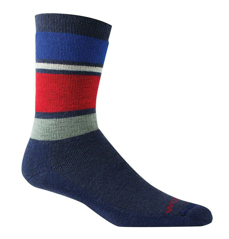 Navy Woolrich Men's Midweight Striped Crew Socks Large