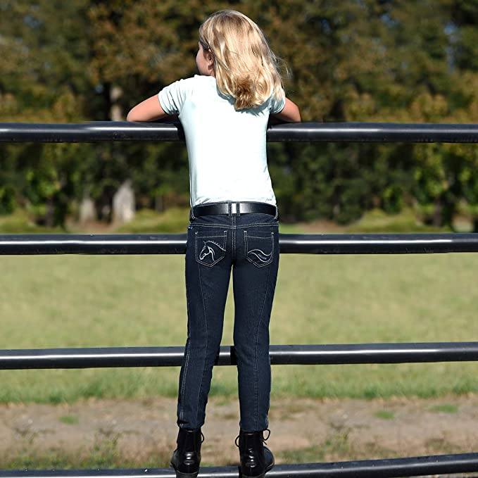 Irideon Stratch Denim "Diamond Horse" Kids' Breeches Full Seat Jeans Irideon 
