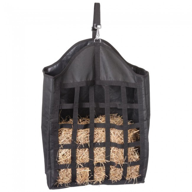 Black Tough 1 Nylon Hay Tote with Web Front Stable Supplies