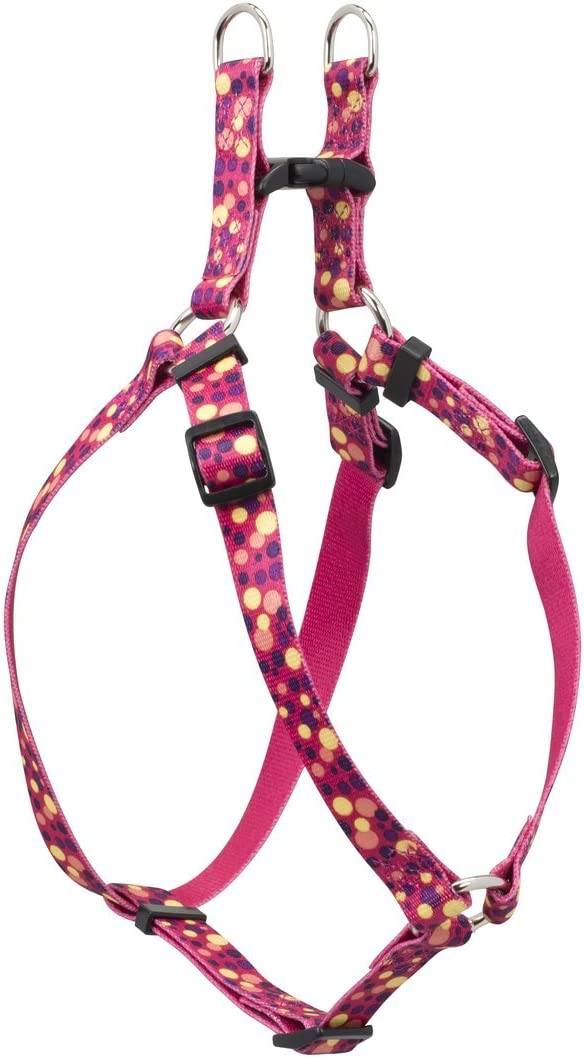 Weaver Leather Bubble Patterned Step-n-Go Harness Dog Collars and Leashes Pink Bubble Large