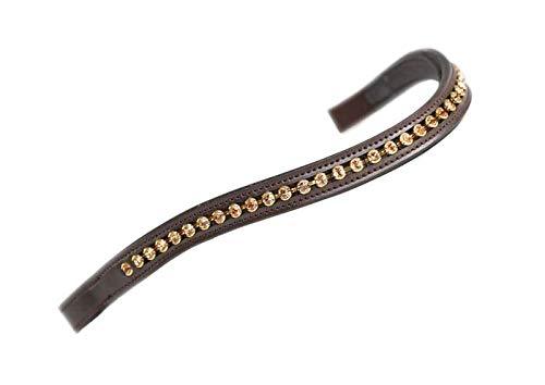 Shires Aviemore Large Diamante Browband English Bridle Accessories Shires Equestrian Havana/Gold Pony 