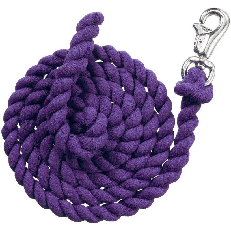 Tough 1 Lead Rope 2 Ply Cotton Trigger Bull 3/4 x 8' Purple 51-1030 Leads JT International 