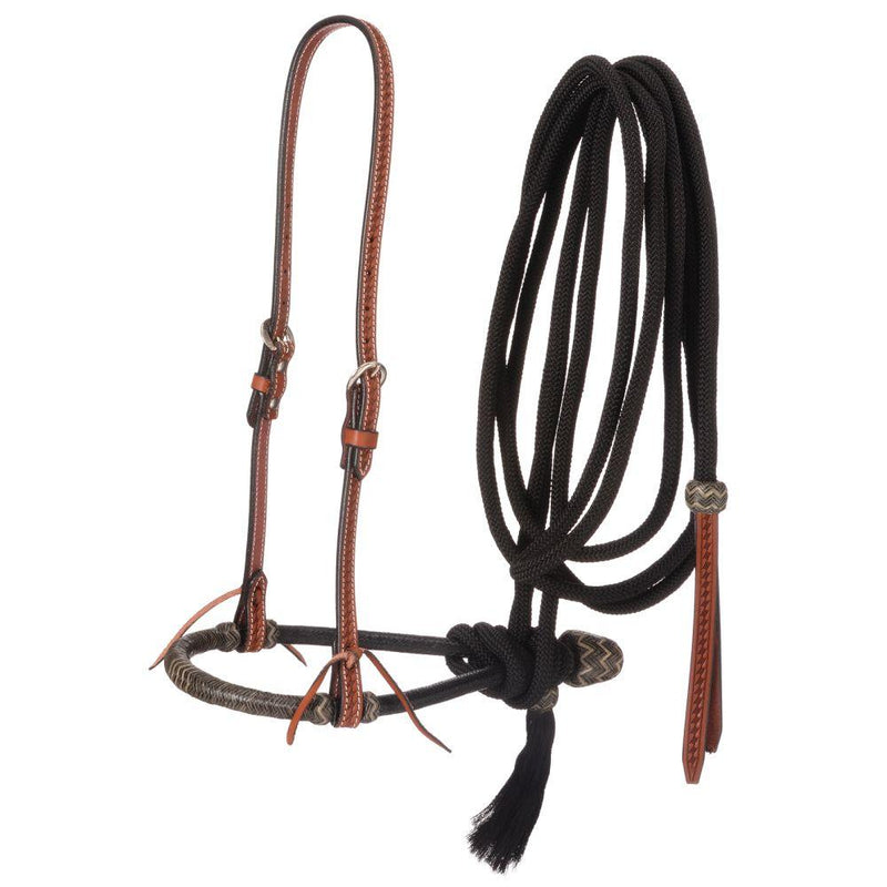 Black Tough 1 Basketweave Bosal Hanger/Bosal/Cord Mecate English Bridle Accessories JT International