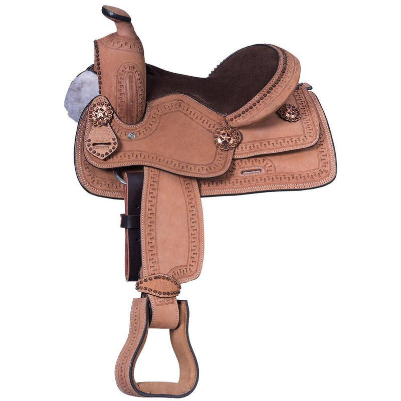 King Series Youth Cowboy Roughout Saddle with Serpentine Tooling JT International