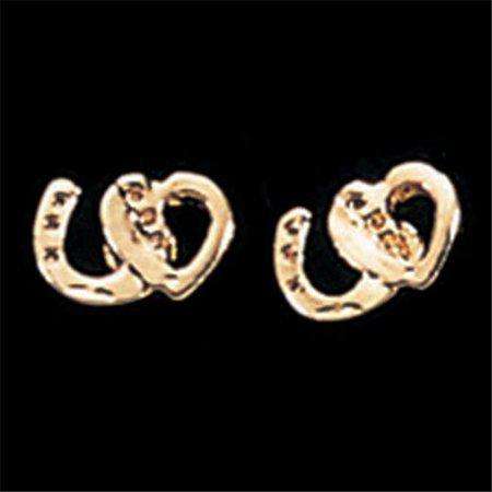 Exselle Horseshoe with Heart Earrings Jewelry Exselle Gold Plate 