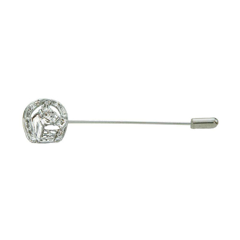 Exselle Horse Head-Horseshoe Stick Pin Jewelry Exselle Platinum Plate 