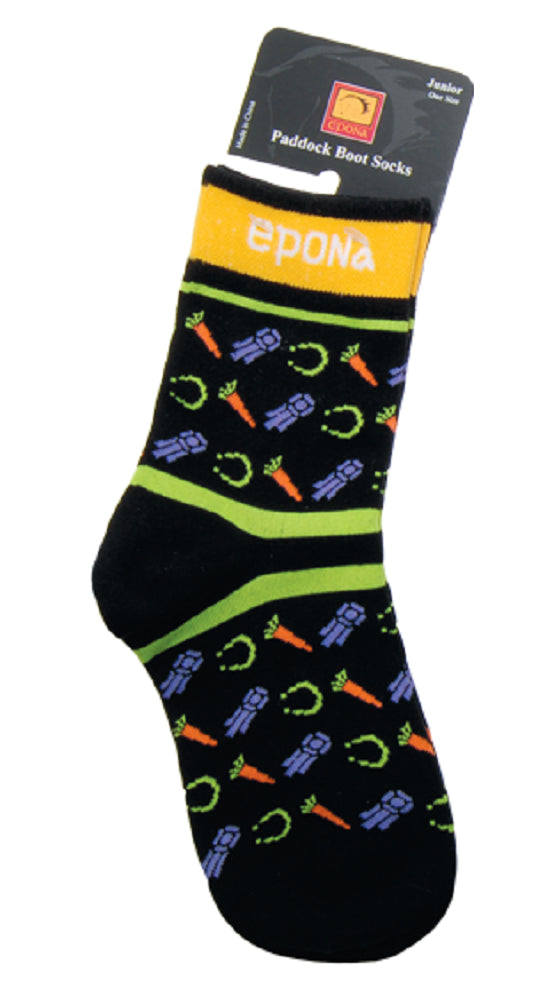 Epona Happy Go Lucky Adult Paddock Boot Socks Yellow Adult
