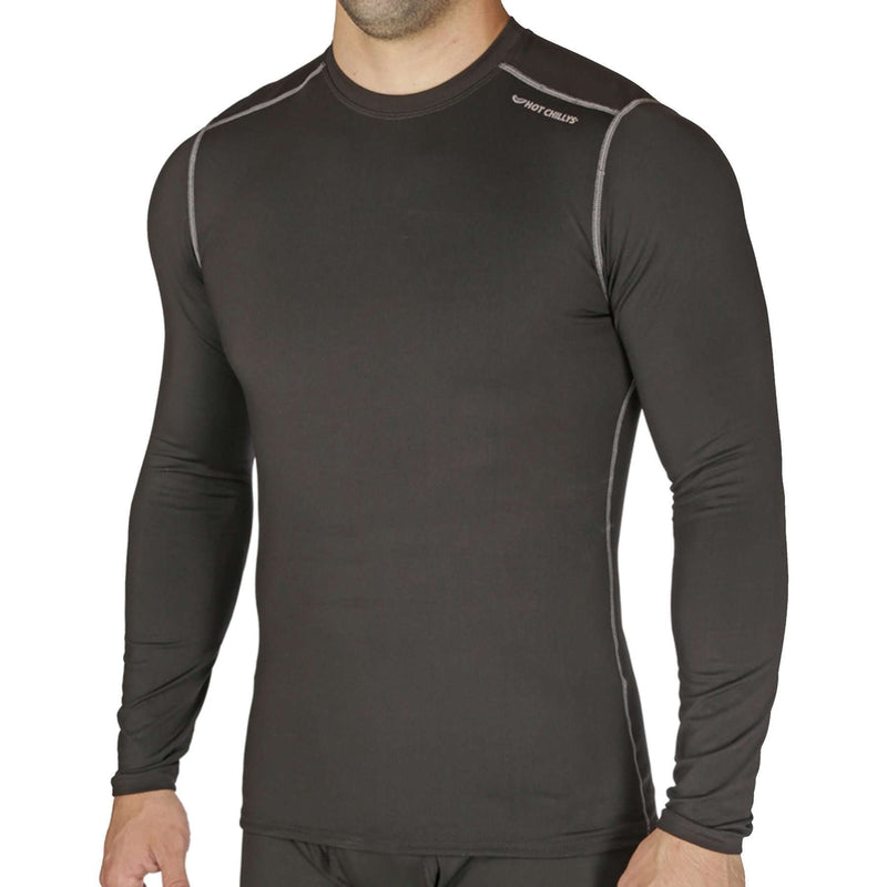 Hot Chillys' Men's Micro-Elite Chamois Crewneck Base Layers Hot Chillys' S Black 