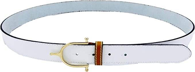 LILO Collections Inglesa 1.25" Spur Leather Belt Belts Lilo Belts 28 White/Natural/Gold 
