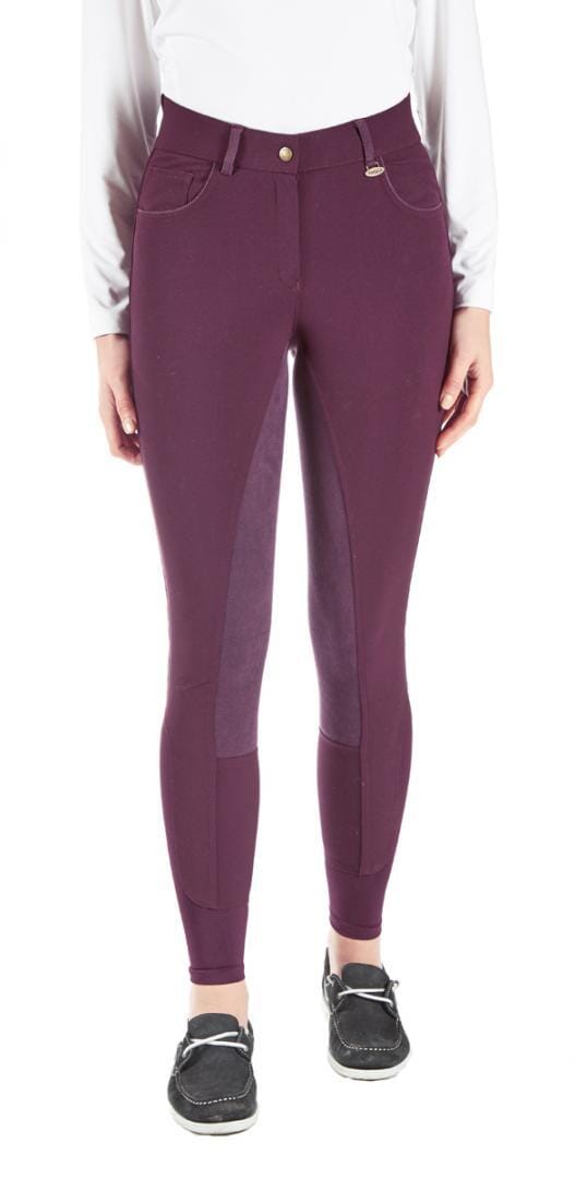 Toggi Ladies Clydesdale High Waisted Breeches Knee Patch Breeches Toggi Berry 24 