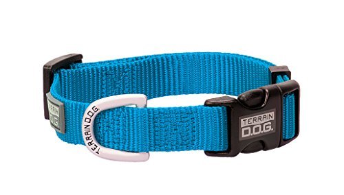 Blue Small Terrain D.O.G. Nylon Adjustable Snap-N-Go Dog Collar Dog Collars and Leashes