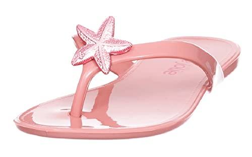 Antique Rose/Metallic Pink Petite Jolie Lucy Star Girls Flip Flops