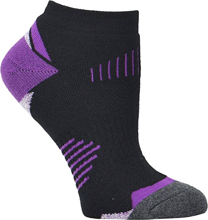Khombu 4723 Women's Outdoor MX Dry Quarter Socks - 2-Pack Socks Black/Purple 4-10