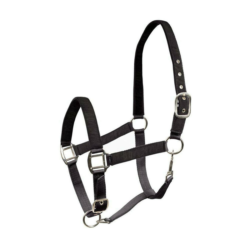 Horze Trapani Nylon Halter with Comfort Padding and Micro-Suede Lining Black Full