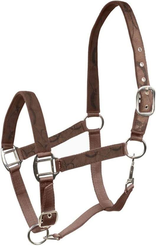 Horze Trapani Nylon Halter with Comfort Padding and Micro-Suede Lining Brown Pony
