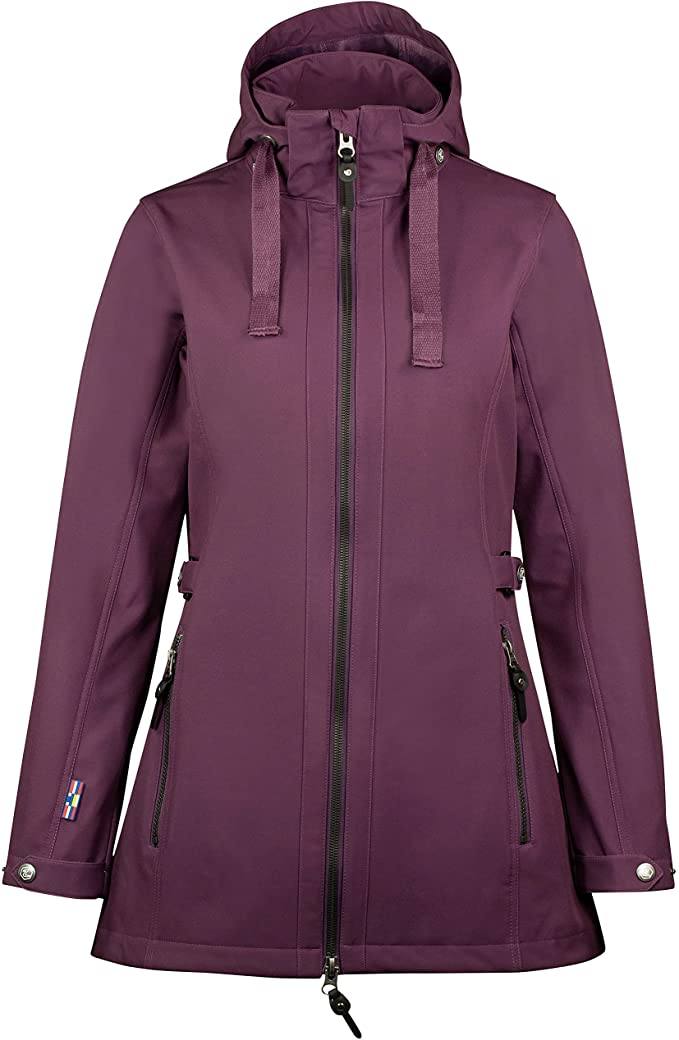 Prune Purple Horze Freya Women's Long Soft-shell Jacket Front