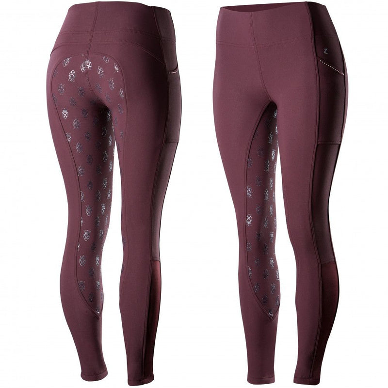 Horze Leah Women's UV Pro Riding Tights Full Seat Tights Horze Port Royale Dark Red 38 