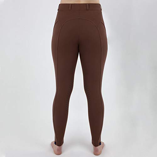 Back view of Dark Taupe Irideon Ladies Himalayer Capriole Knee Patch Riding Tights