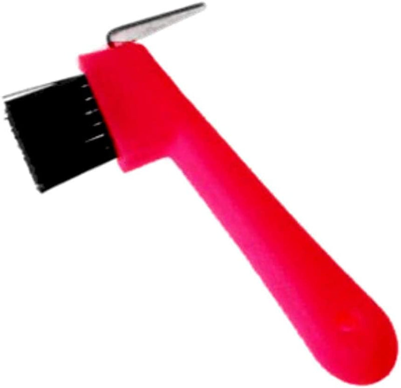 Roma Deluxe Hoof Pick with Brush Red