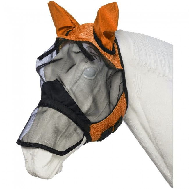 Orange Tough 1 Deluxe Comfort Mesh Fly Mask with Mesh Nose