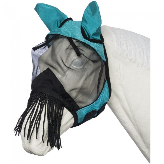 Turquoise Tough 1 Deluxe Comfort Mesh Fly Mask with String Nose