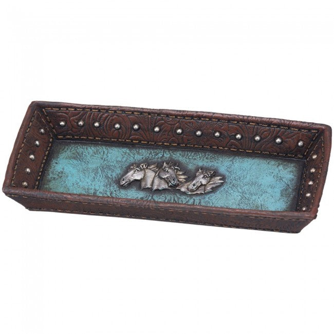 Tough 1 Horse Head and Blue Leather Tray Gifts