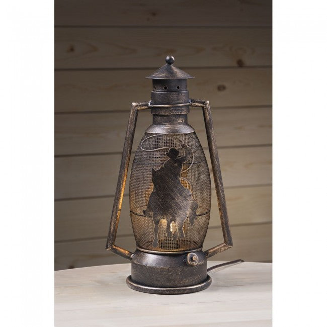 Bronze Cowboy/Horse Tough 1 Western Cutout Lantern