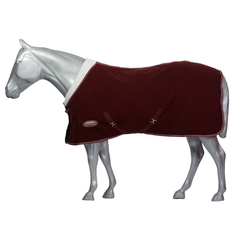 Horse Dummy Maroon/White Weatherbeeta Sherpa Fleece Cooler Standard Neck Coolers