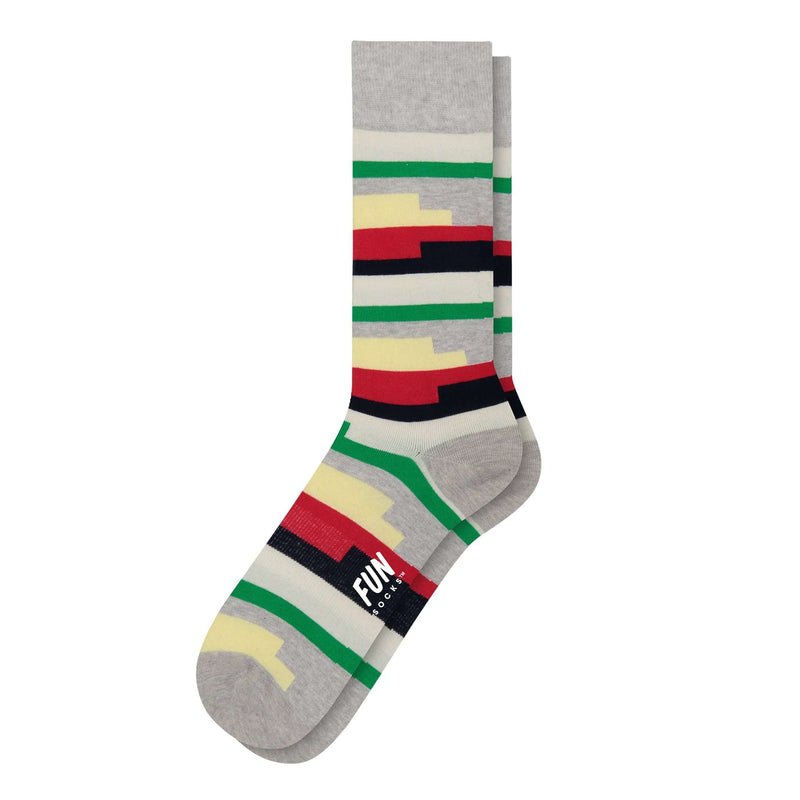 Fun Socks Men's Coil Stripe Socks Socks Fun Socks Grey/Green/Red/Navy 