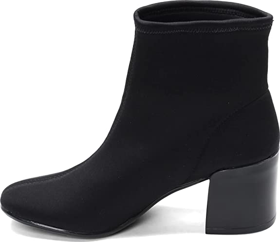 Profile view of black Petite Jolie La Crosse Women's Ankle Dress Boots
