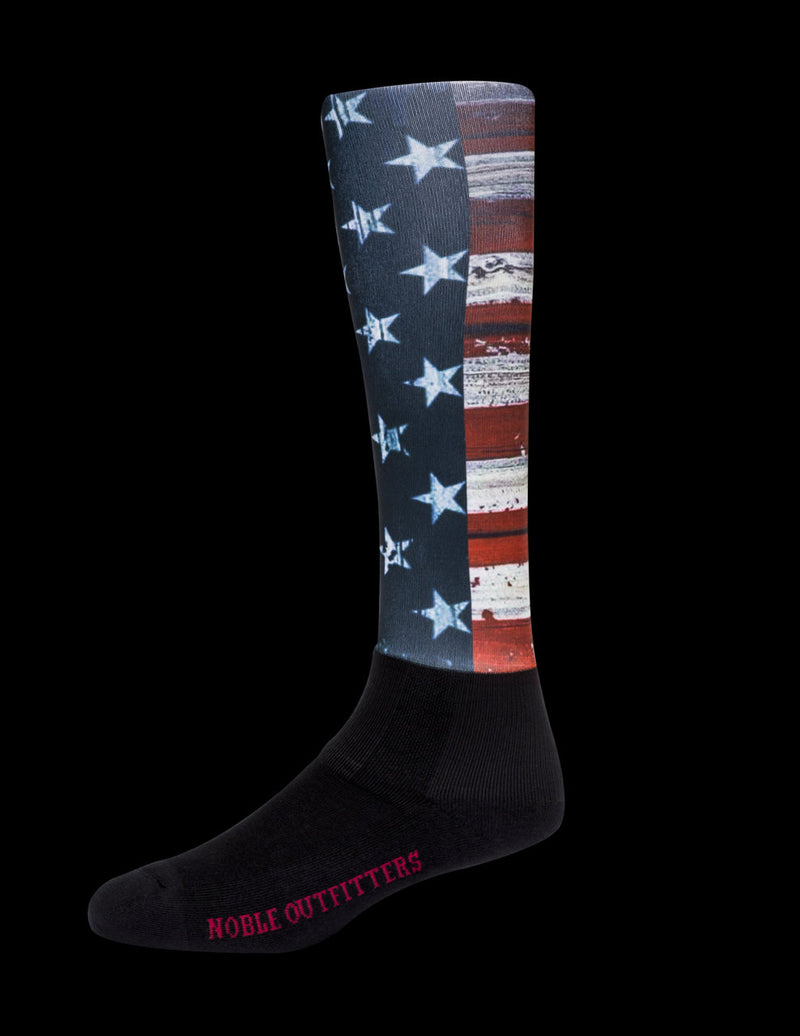 Noble Equestrian Women's Printed Peddies Over The Calf Socks Socks Noble Equestrian Stars N Stripes One Size 