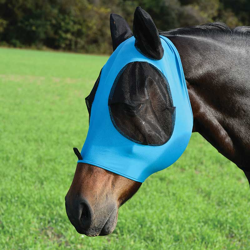 Equi-Sky Lycra Fly Mask with Ears Black Xlarge Fly Masks Partrade 
