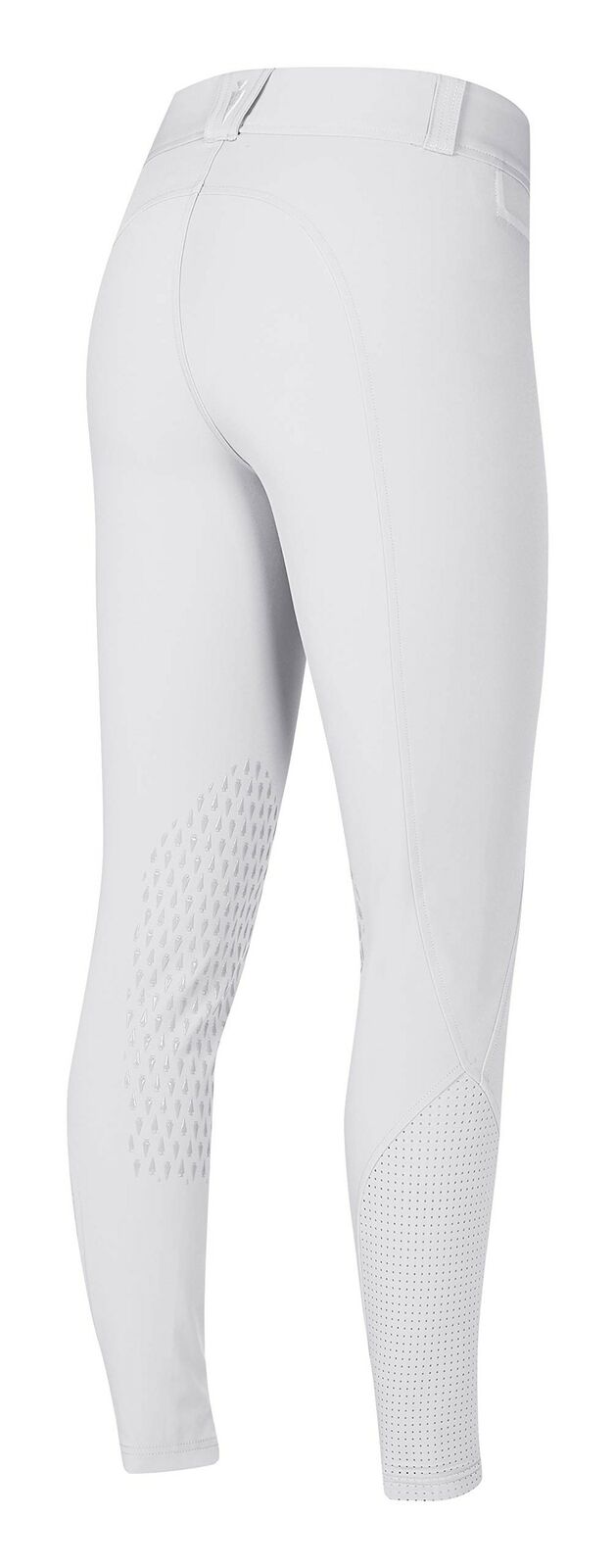Back side of white Kerrits Affinity Women's IceFil Knee Patch Breeches
