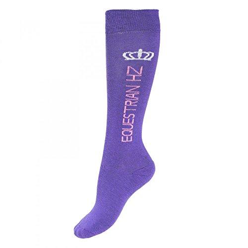 HORZE Kids Winter Socks, Dark Brown - One Size Socks Horze Gentian Violet 