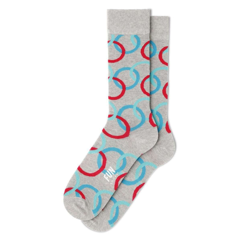 Fun Socks Men's Ring Geo Socks Socks Fun Socks Grey 