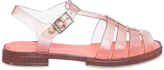 Side view of Translucent Coral Lily Petite Jolie PJ5397 Olly Women's Sandals