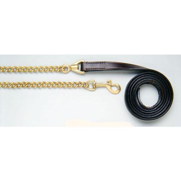 Royal King Leather Lead Line with Brass Plated Chain JT International