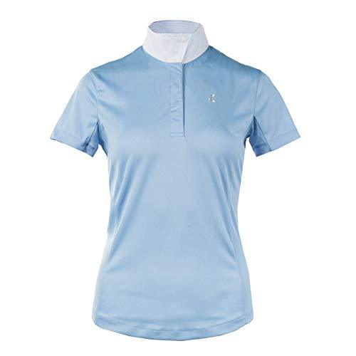 Horze Women's Blaire Show Sun Shirt - Short-Sleeved Short Sleeve English Show Shirts Horze Sky Light Blue US 12 (EU 42) 